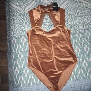 Suede bodysuit